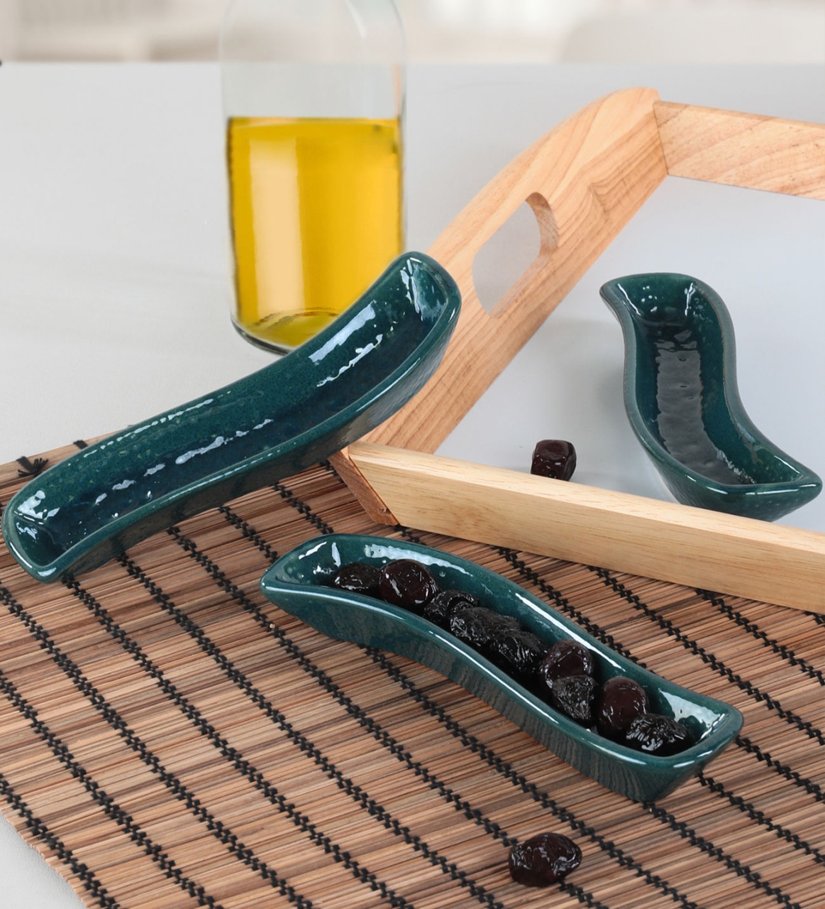 Set boluri ceramice (3 bucati) St612003F Verde 18x4.4x2 cm