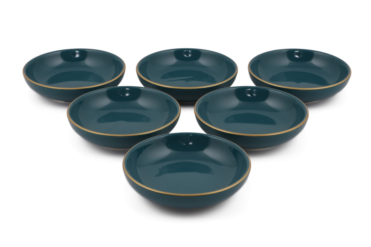 Set boluri de sos din ceramica (6 bucati) Mayd100 Albastru petrol 13x13x3.3 cm - 2 | YEO