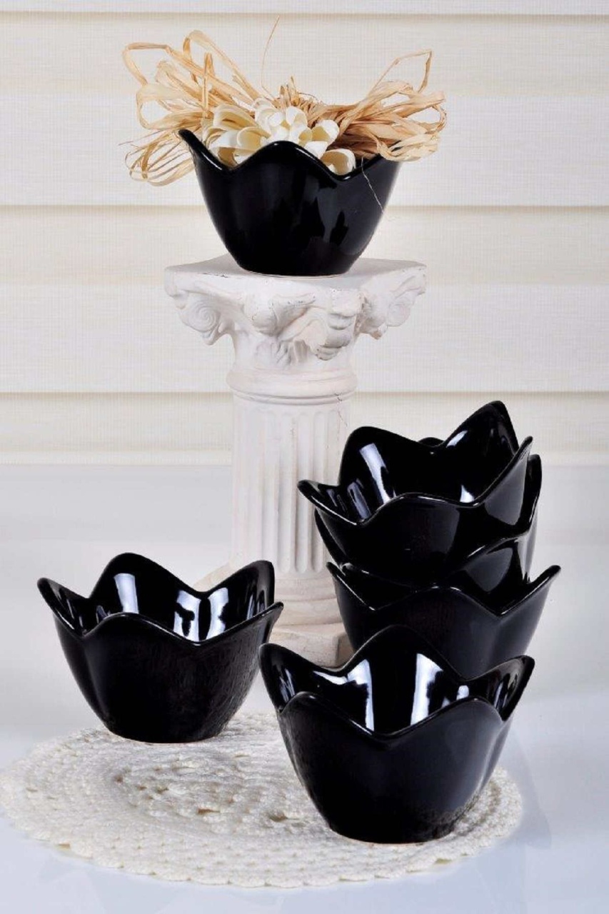 Set boluri pentru aperitive (6 bucati) Acd700 Negru 12x12x12 cm
