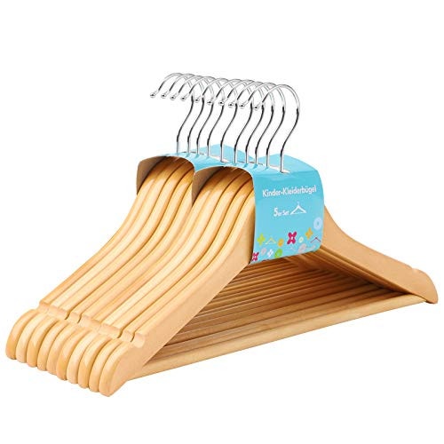 Set de 10 umerase din lemn pentru copii, Songmics, Natural, 35x1.2x20 cm - 1 | YEO