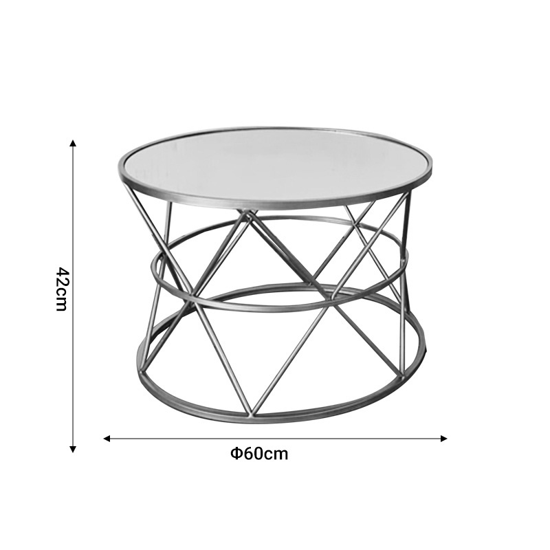 Set de 2 masute de cafea Pelosif metal auriu 80x80x48 cm