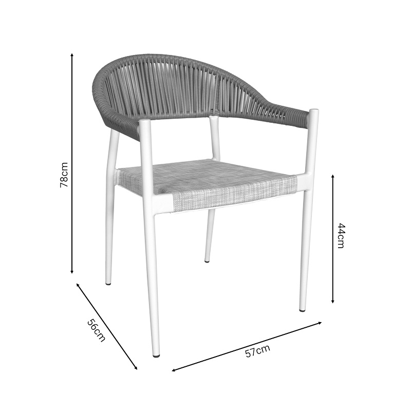 Set de 5 buc masa si scaune de gradina Nares-Elation aluminiu alb si placaj nuanta naturala 140x80x72.5 cm