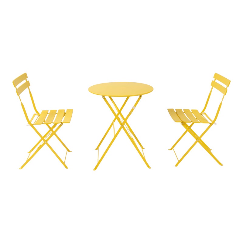 Set masa pliabila Bistro, Pako World, 3 piese, Metal, Rosu, 60x60x71 cm - 1 | YEO