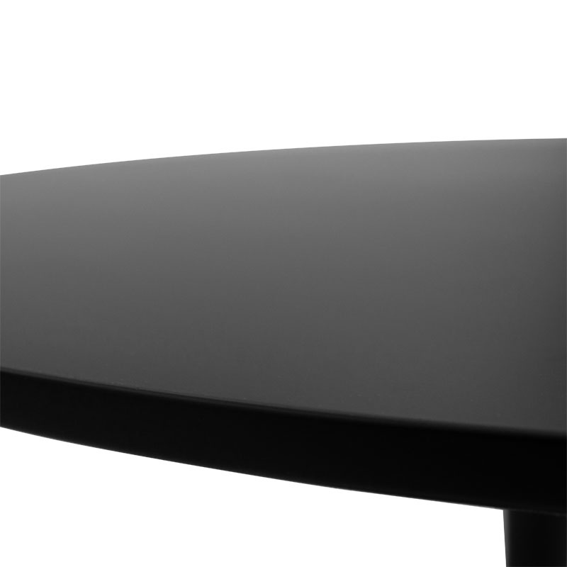Set masa si scaune 3 buc Bite Negru 80x80x76 cm