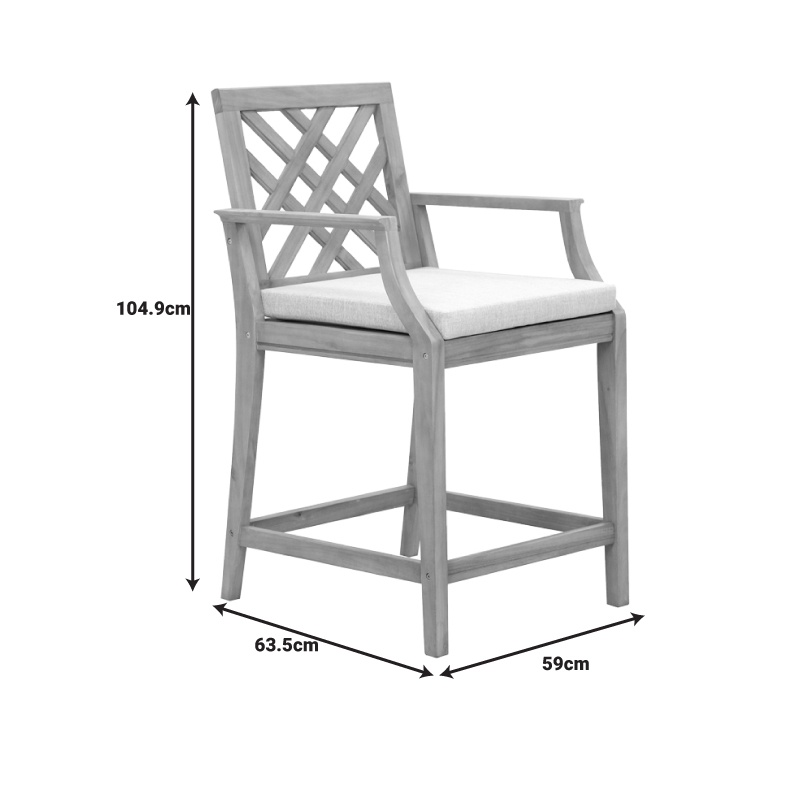 Set masa si scaune 7 buc de gradina Amalfi Pako World Natural 130x70x90 cm