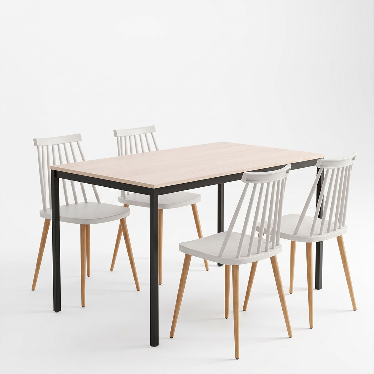 Set masa si scaune dining, 5 buc, Aurora Faragio, Pako, Gri 120x75x75 cm - 2