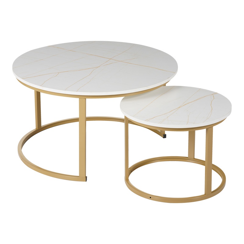 Set Masuta de cafea 2 buc Solme I Auriu 80x80x45 cm - 2 | YEO