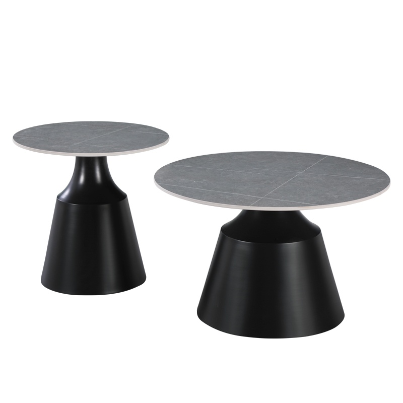 Set masute de cafea, 2 buc, Sculpt, Pako, Negru 70x70x39 cm - 2
