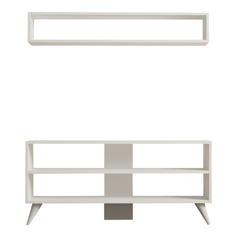 Set mobilier pentru living Prestige, Pako World, Alb, 120x29x50 cm