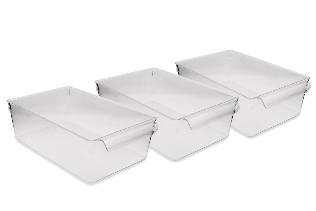 Set recipiente organizare frigider, 3 piese 727 Transparent 20x32.5x10 cm - 2 | YEO