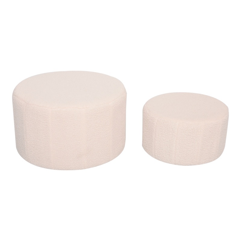 Set tabureti 2 buc Gabello boucle Bej 44x44x26.5 cm - 3 | YEO