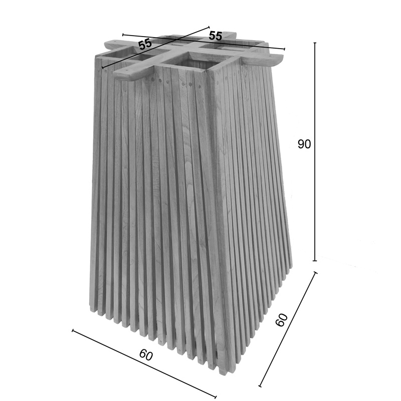 Suport blat masa de bar Darius Boho Pako World Natural 60x60x90 cm