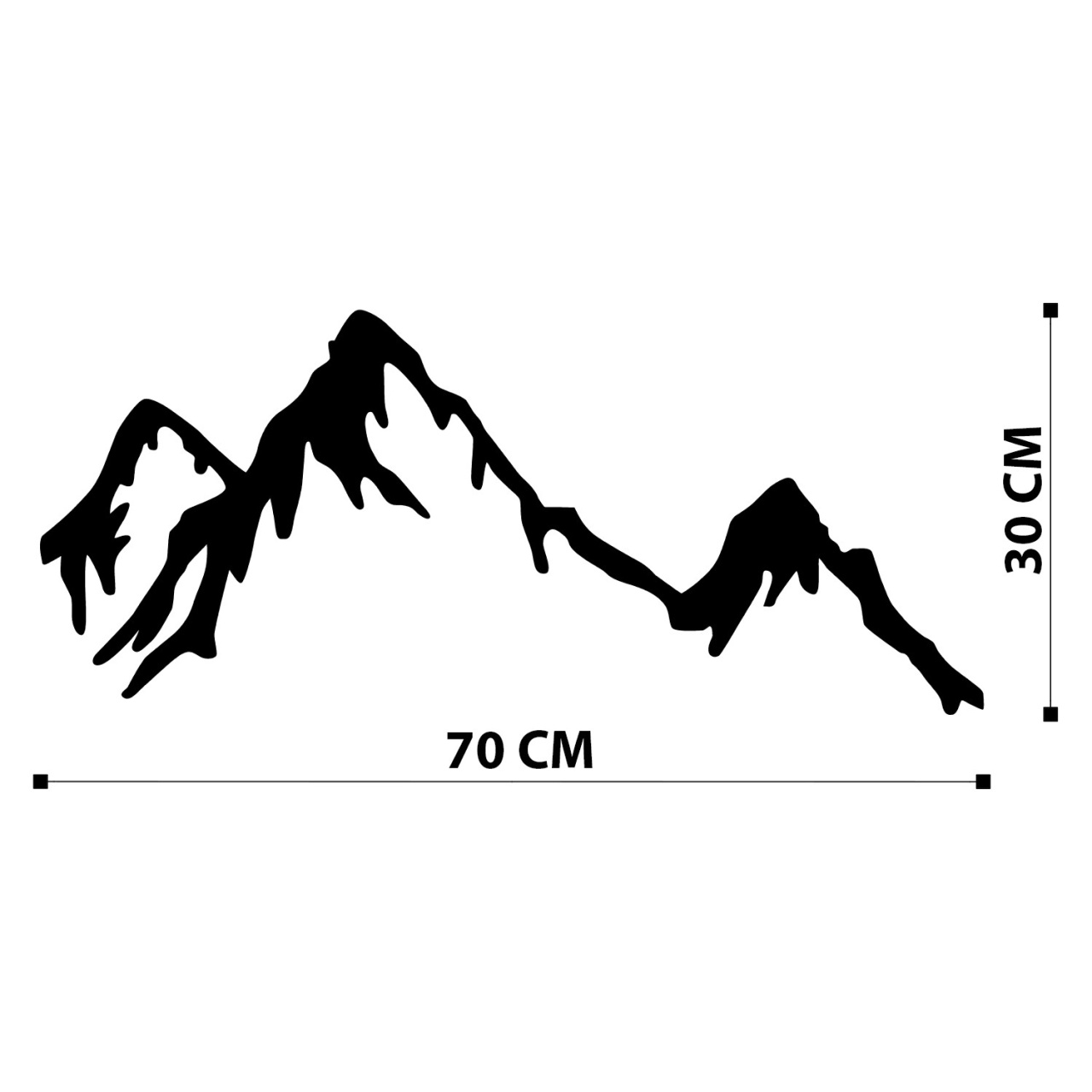 Tablou metalic Mountain Negru 70x30 cm