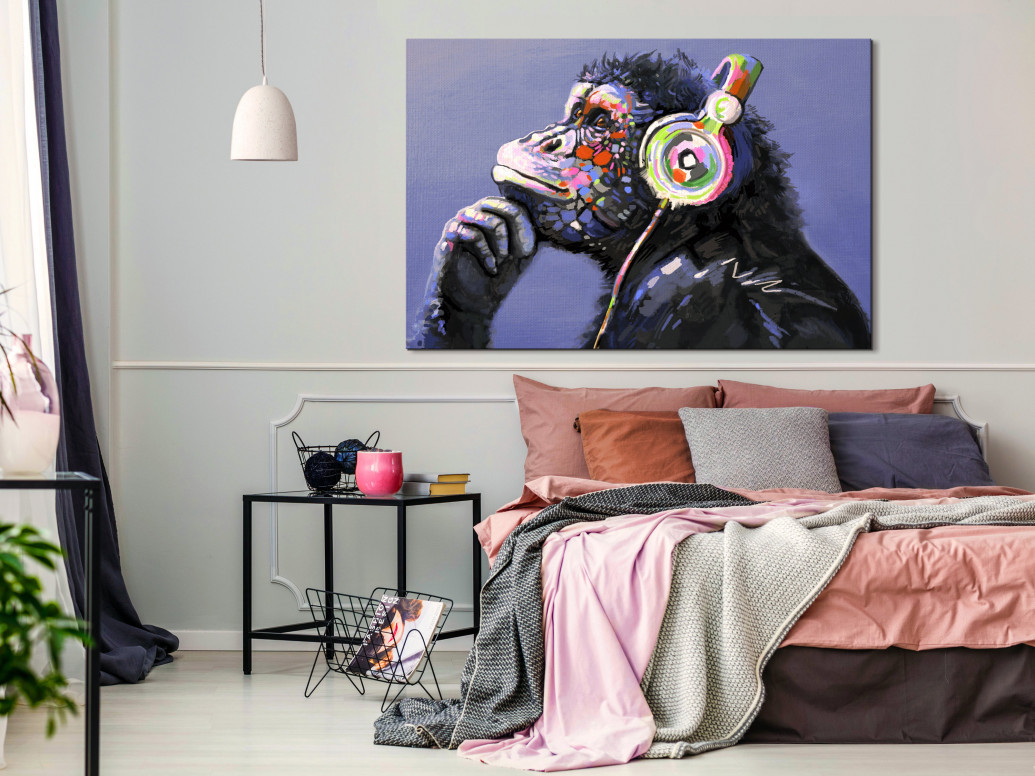 Tablou - Musical Monkey (1 Part) Wide 120x80 cm - 1 | YEO