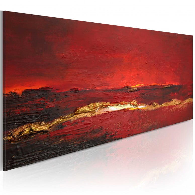 Tablou pictat manual - Redness of the ocean 100x40 cm