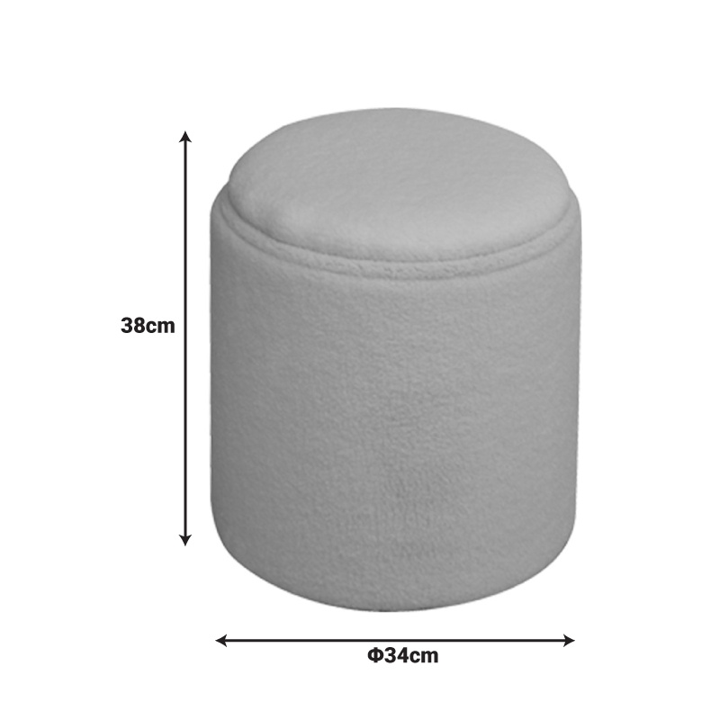 Taburet Batur boucle Bej 34x34x38 cm