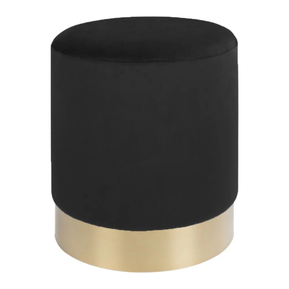 Taburet circular Gamby, Negru, 34x34x43 cm - Imagine 3