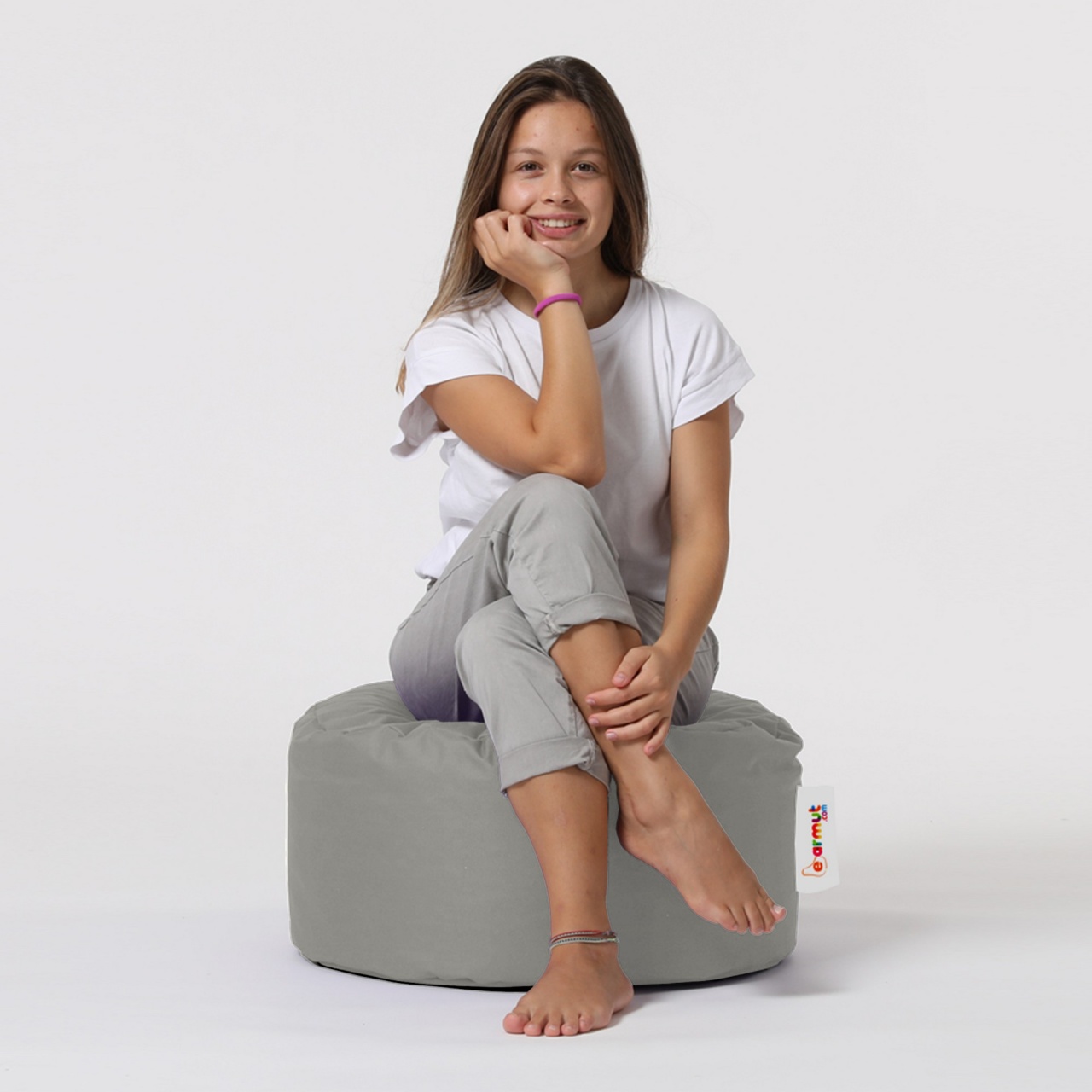 Taburet puf beanbag de gradina Round Gri - 4 | YEO