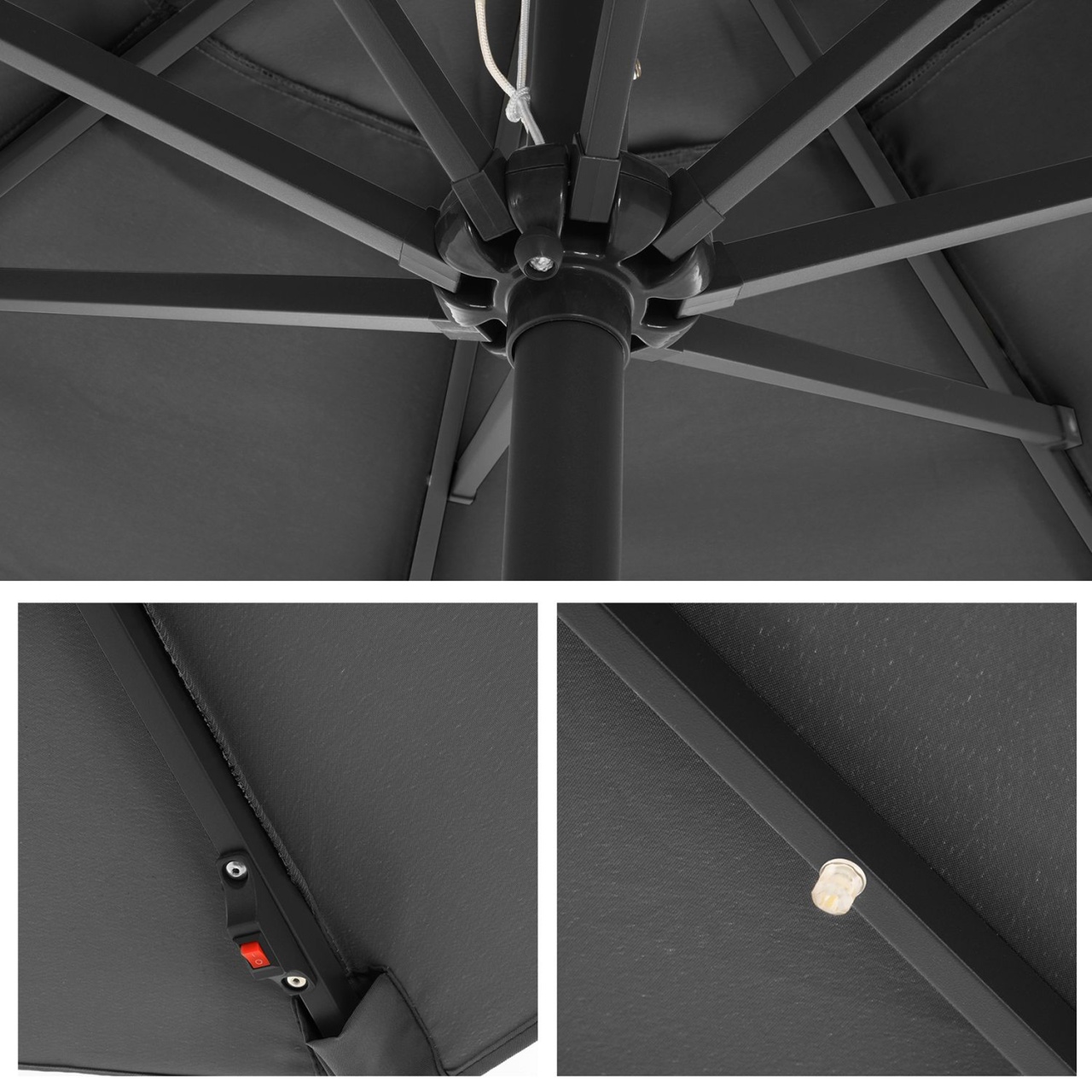 Umbrela de terasa Songmics Gri 300x300x240 cm