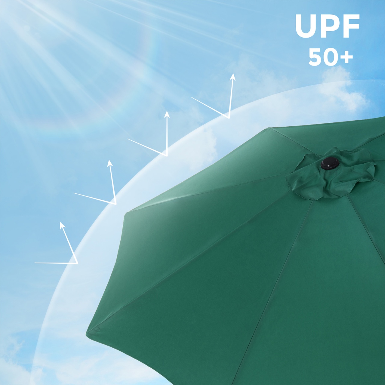 Umbrela de terasa Songmics Verde 300x300x240 cm - 3 | YEO