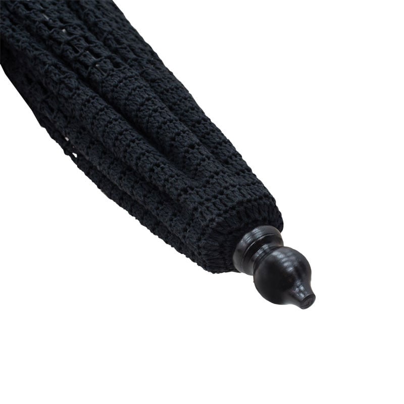 Umbrela stil mileu Brilie lemn-macrame D2.70x2.60m negru - 2 | YEO