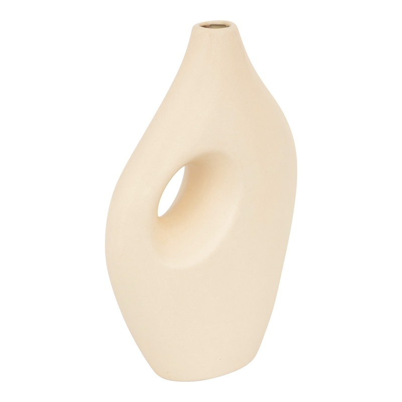 Vaza ceramica Theremy, Pako World, Bej, 19x8x30 cm