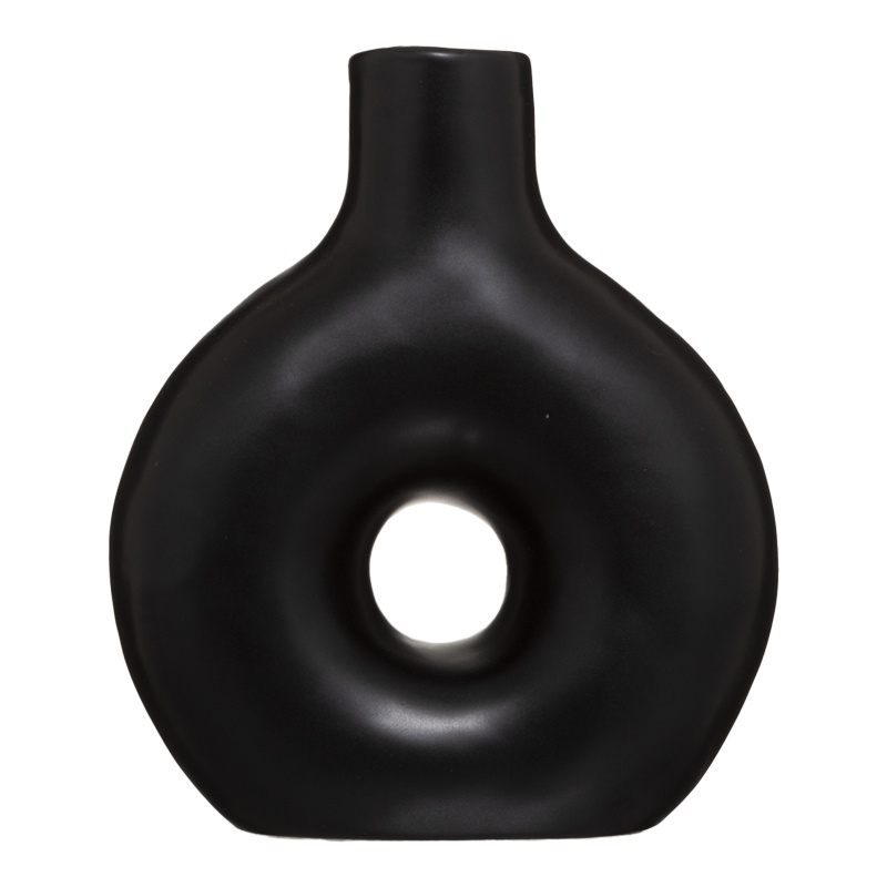 Vaza ceramica Wanif, Pako World, Negru, 17x7x19 cm