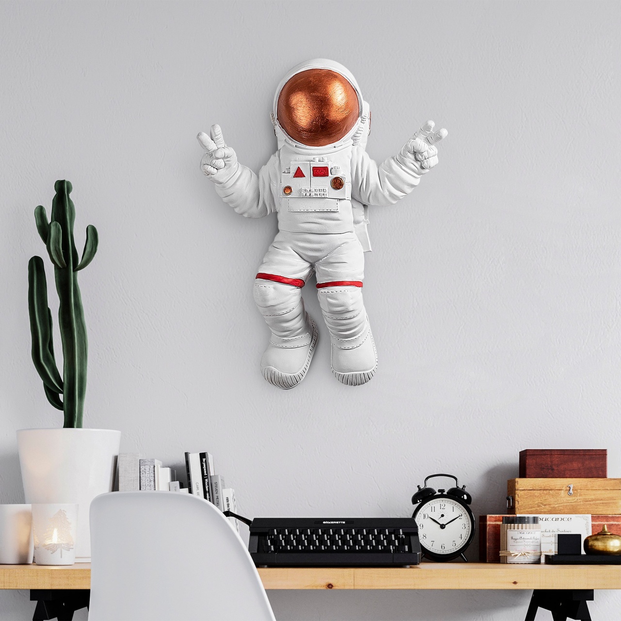 Accesoriu decorativ de perete Yak-001 Astronaut Caramiziu 35x47x10 cm - 2 | YEO