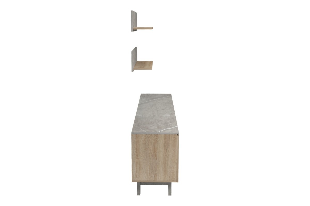 Ansamblu Comoda TV Kasia Stejar-Gri deschis180x35x48.5 cm - 2 | YEO