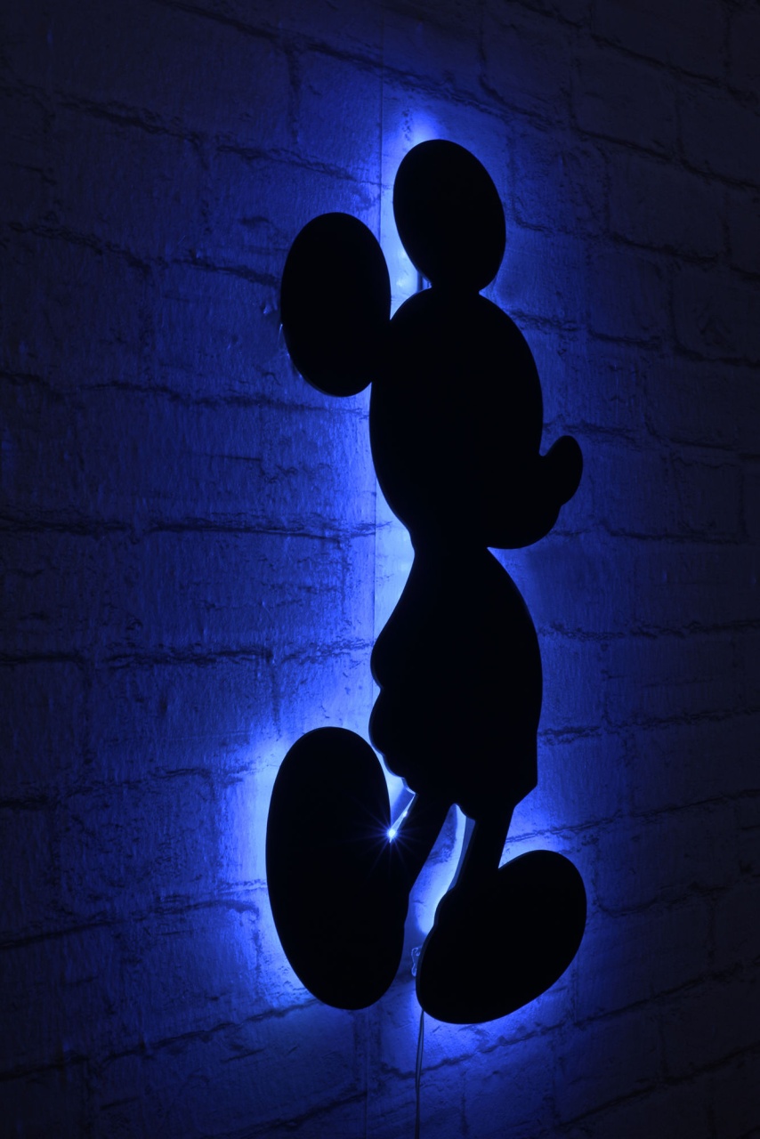 Aplică de perete LED decorativă Mickey Albastru 32x50 cm - 1 | YEO