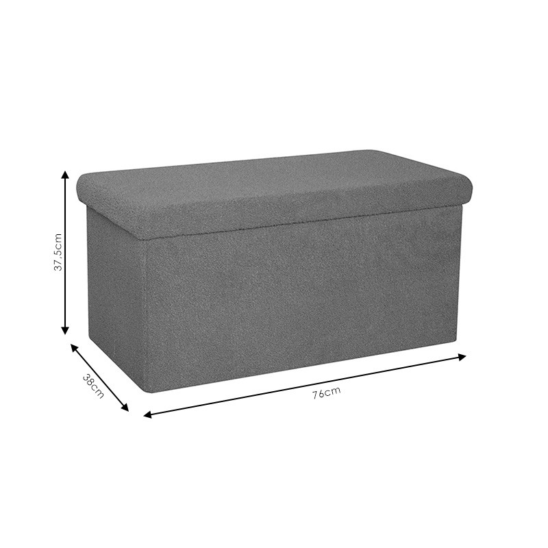Bancuta hol cufar cu spatiu de depozitare Forward material textil boucle ivory 76.5x38x37.5cm