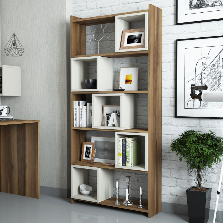 Biblioteca Box Walnut-Cream