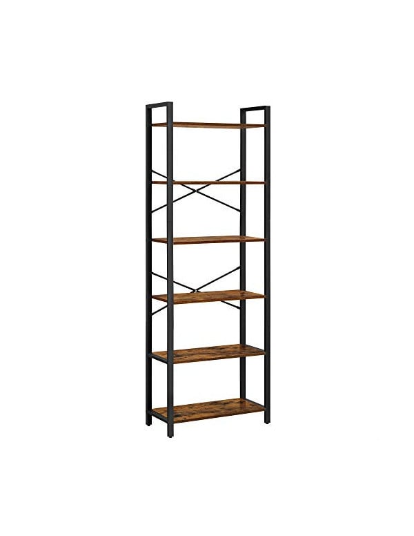 Biblioteca cu 6 rafturi, Vasagle, 66 x 30 x 186 cm, LLS100B02, Rustic