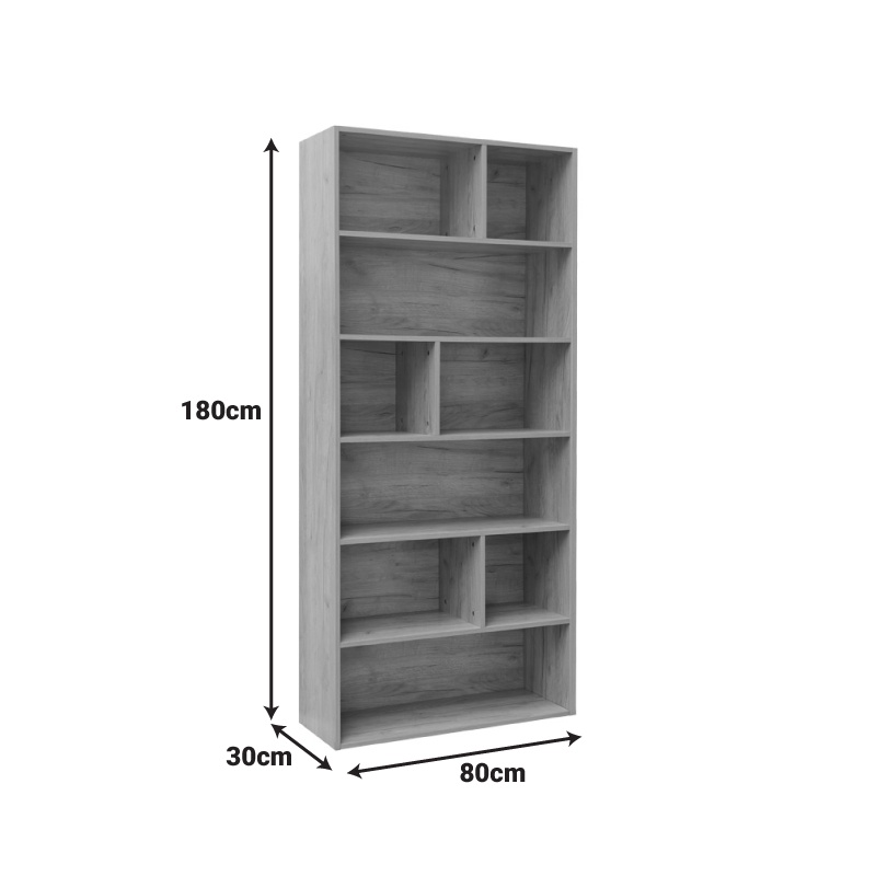 Biblioteca Evergin Natural 80x30x180 cm