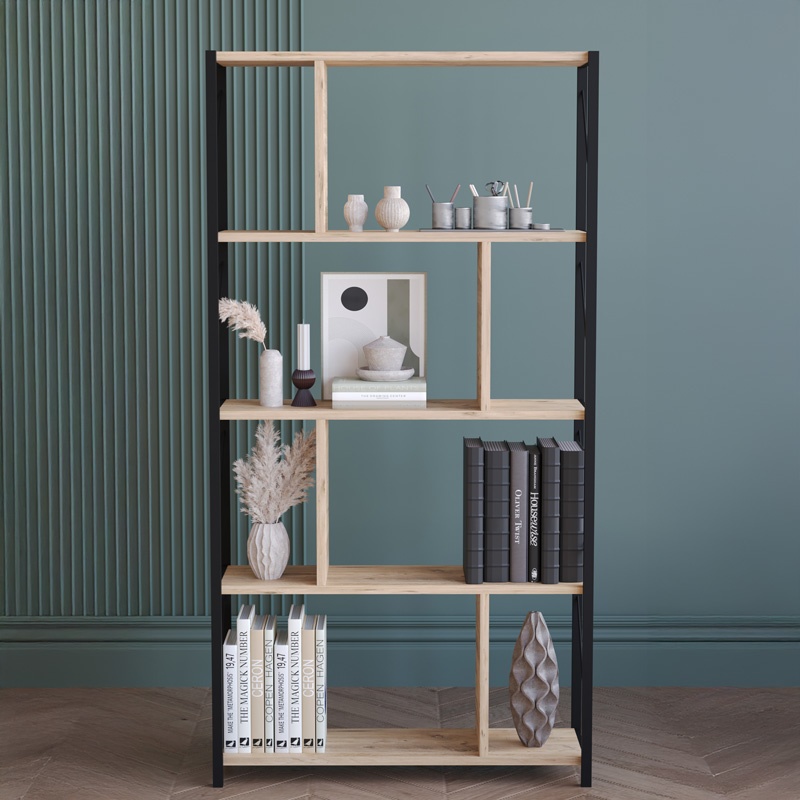 Biblioteca Fitabo, Pako World, Stejar, 75x22x151 cm