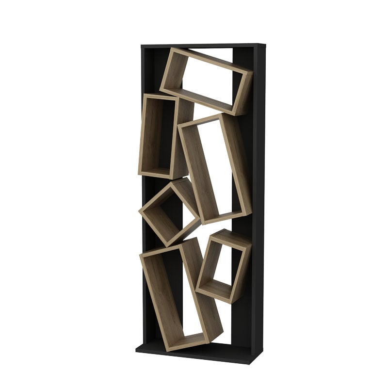 Biblioteca Jamey sonoma - negru 60x24x153.6cm