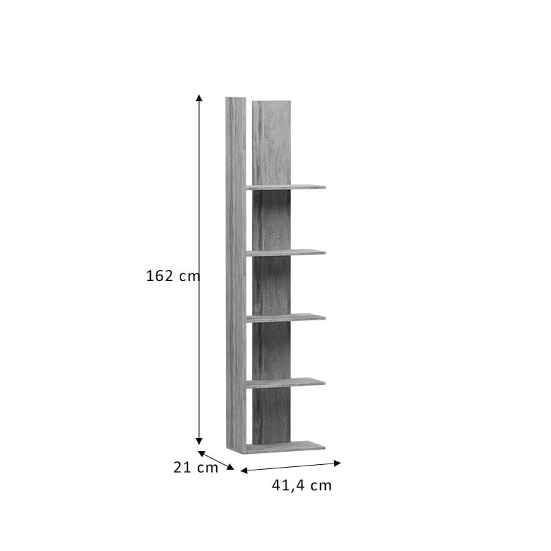 Biblioteca Mirca melamina sonoma 41.4x21x162cm - 3 | YEO