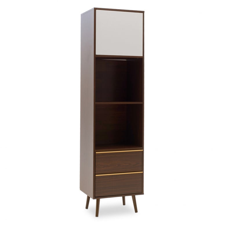 Biblioteca Nastia Dark Walnut 48x39x182 cm