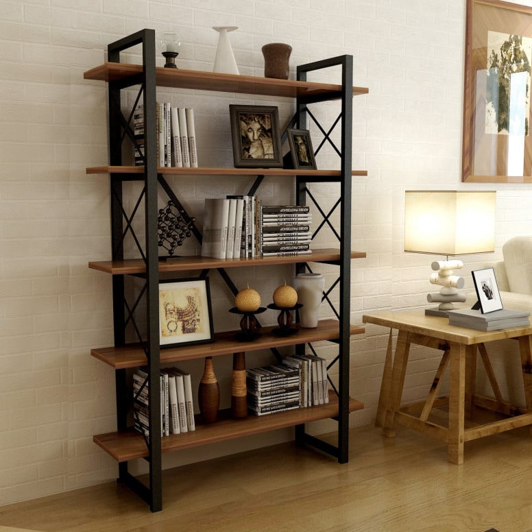 Biblioteca Nero Elit Walnut-Negru