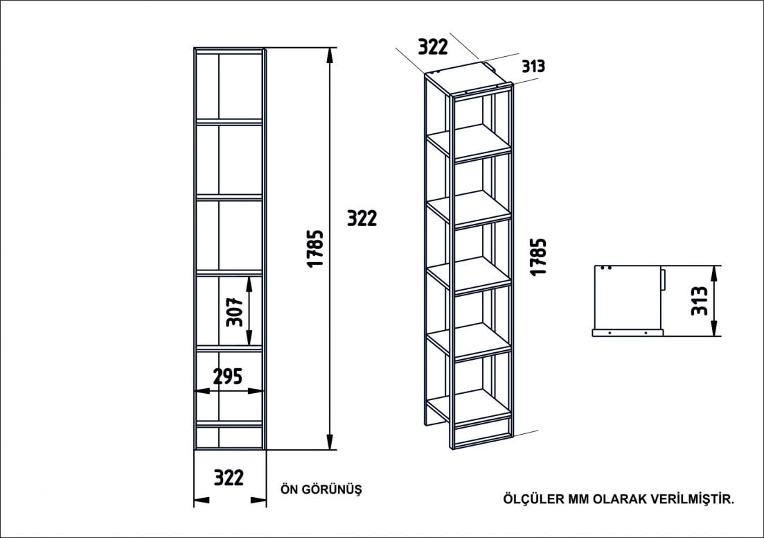 Biblioteca Polka 2 - Negru - 3 | YEO