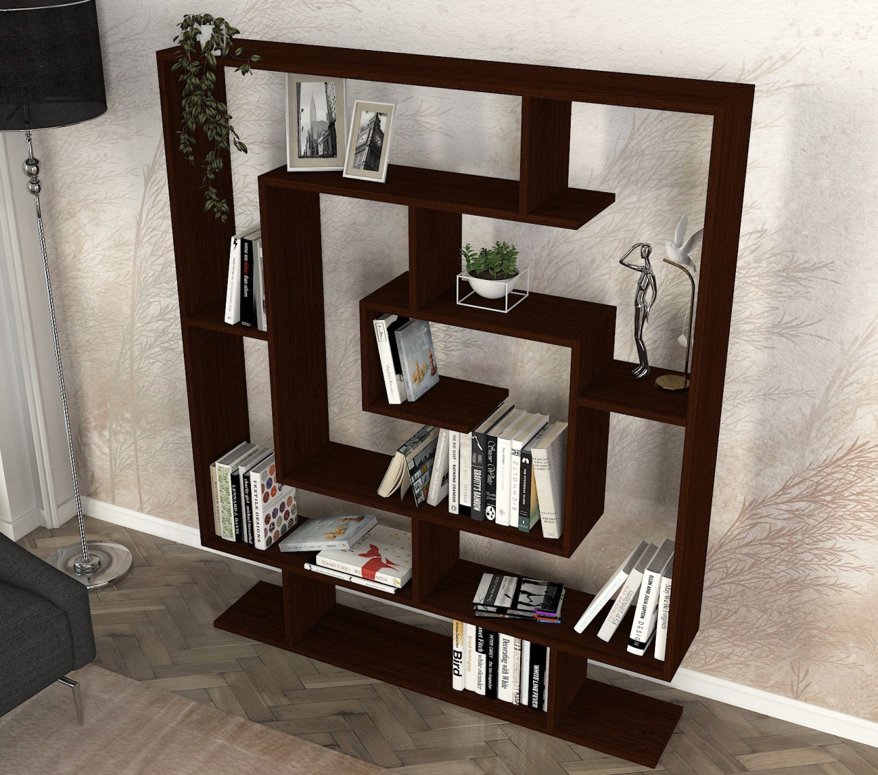 Biblioteca Sarmasik Wenge 124.8x149.4x22 cm - 2 | YEO