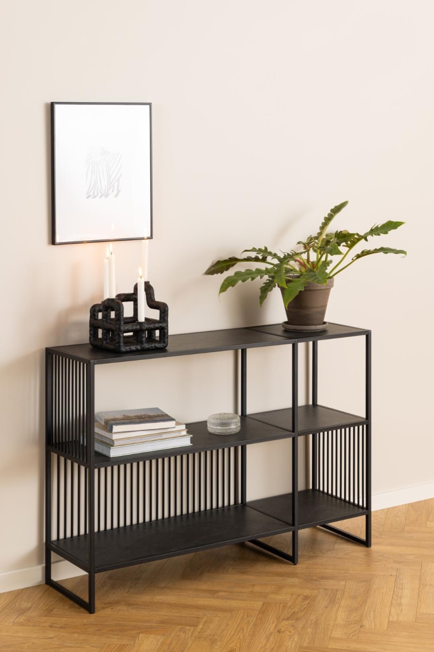 Biblioteca Strington, Negru, 83x120x35 cm - Imagine 2