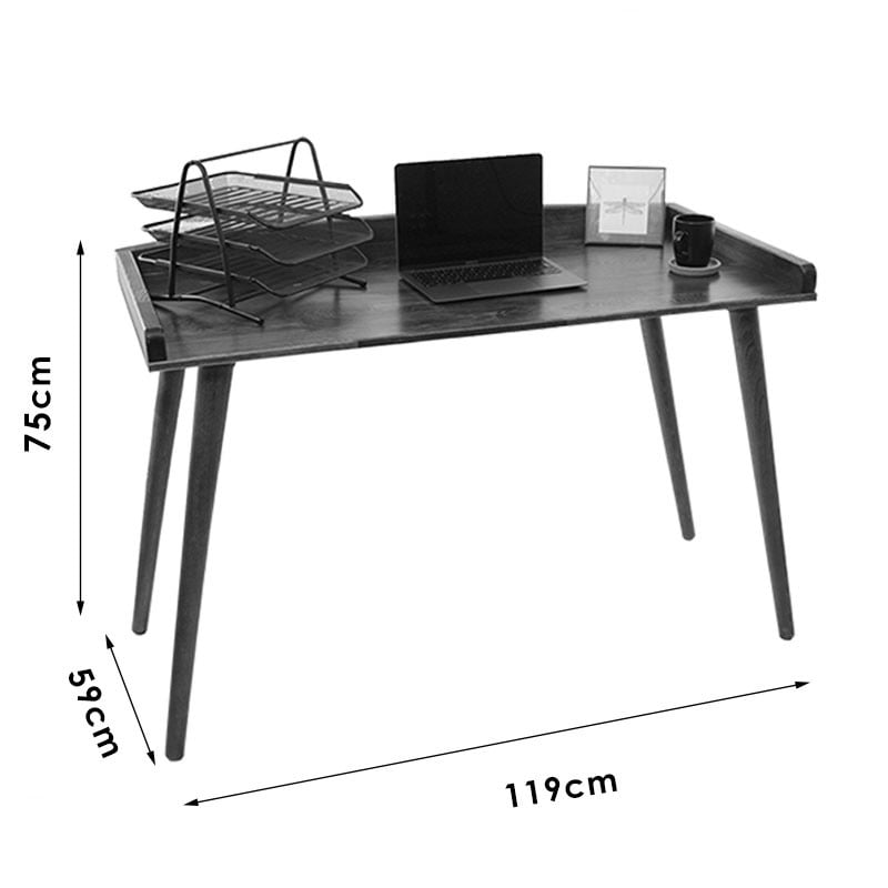 Birou Brady lemn de pin natural nuc 119x59x75cm - 4 | YEO