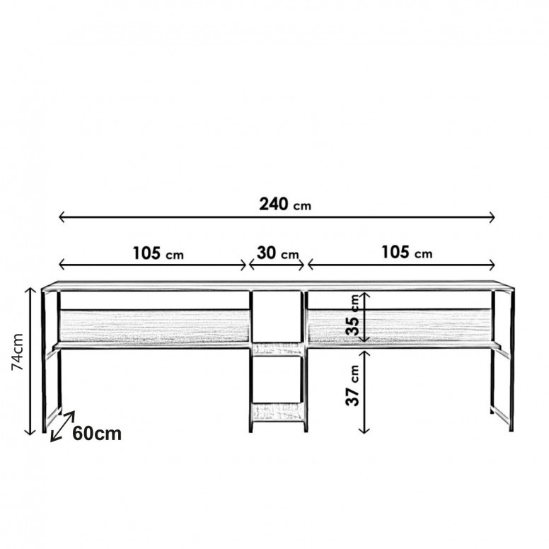 Birou Büyük Boy Walnut - 4 | YEO