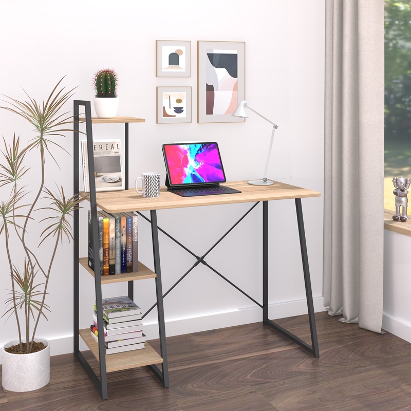 Birou cu rafturi Deckstor, Pako World, Stejar, 102x50x117 cm - 1 | YEO