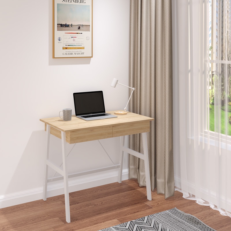 Birou cu sertare Lione, Pako World, Alb, 90x50x75 cm - 1 | YEO