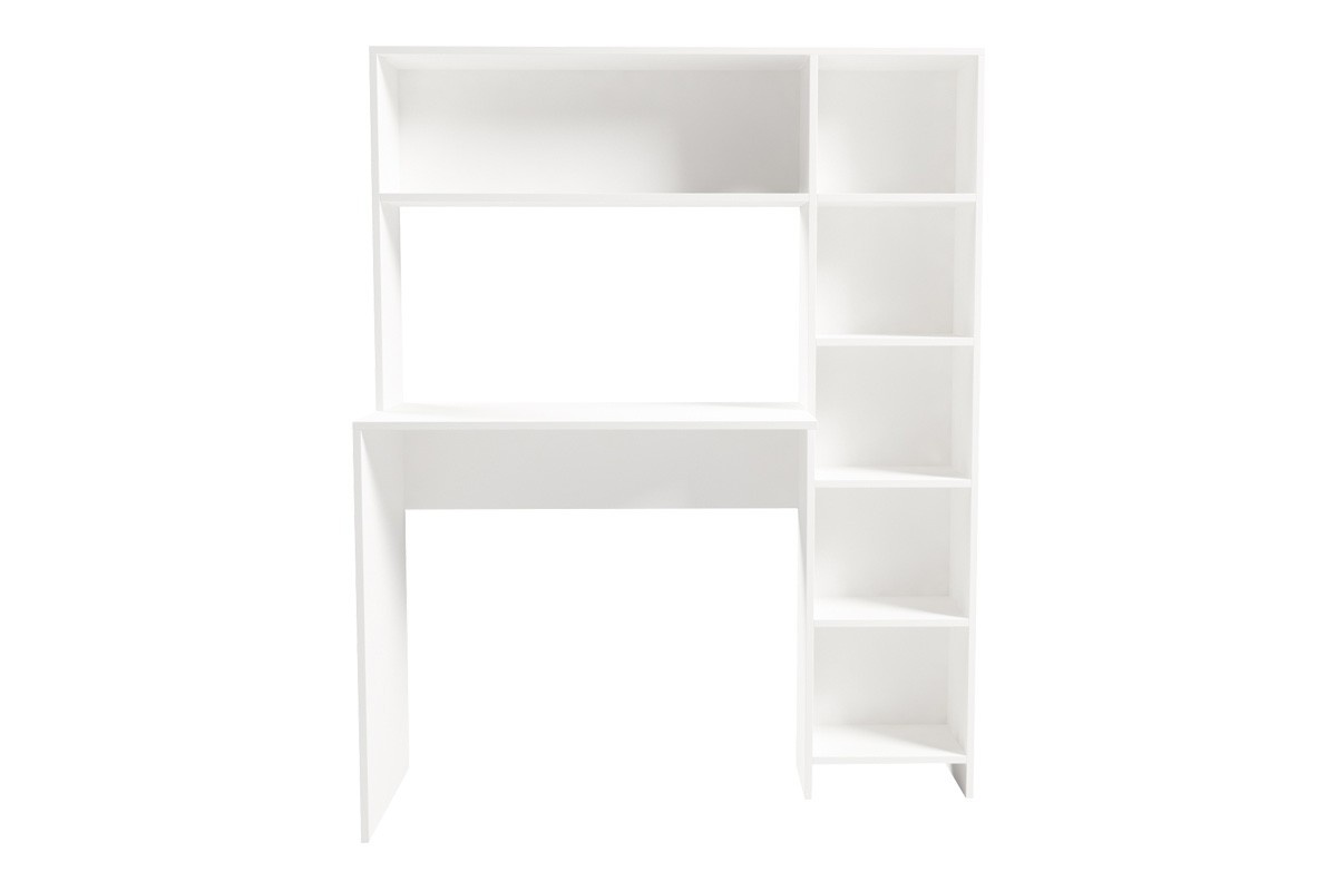 Birou Janson Pakoworld cu bibliotecă, alb, 113.2x40x141.8 cm - 1 | YEO