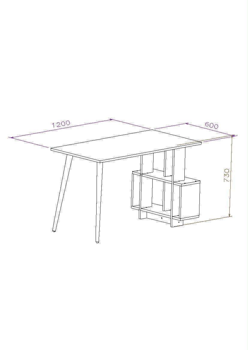 Birou Lagomood Stejar 120x73x60 cm