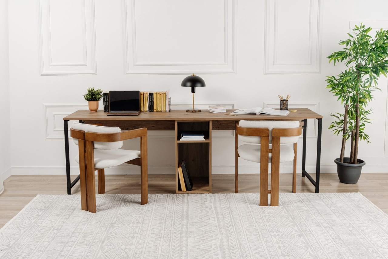 Birou Twin Study Desk Verde inchis - 2 | YEO
