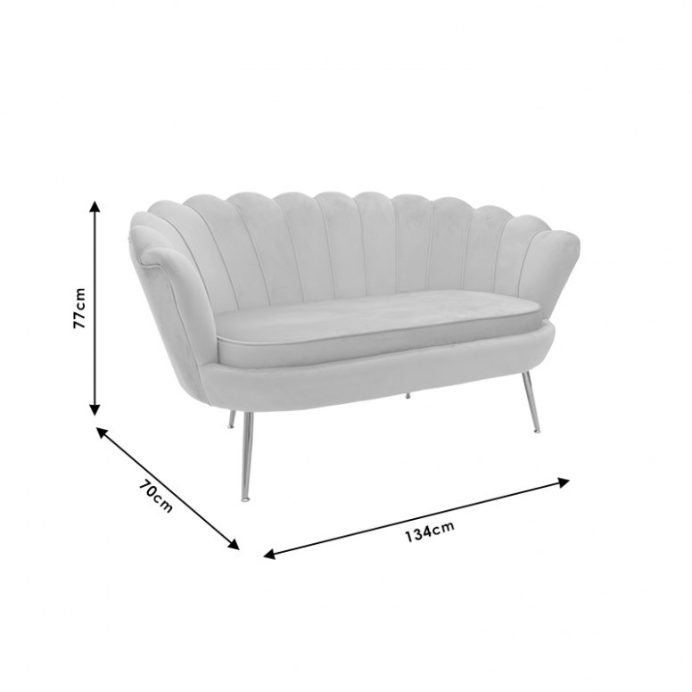 Canapea Daimon 2 Locuri Gri 134x70x77 cm